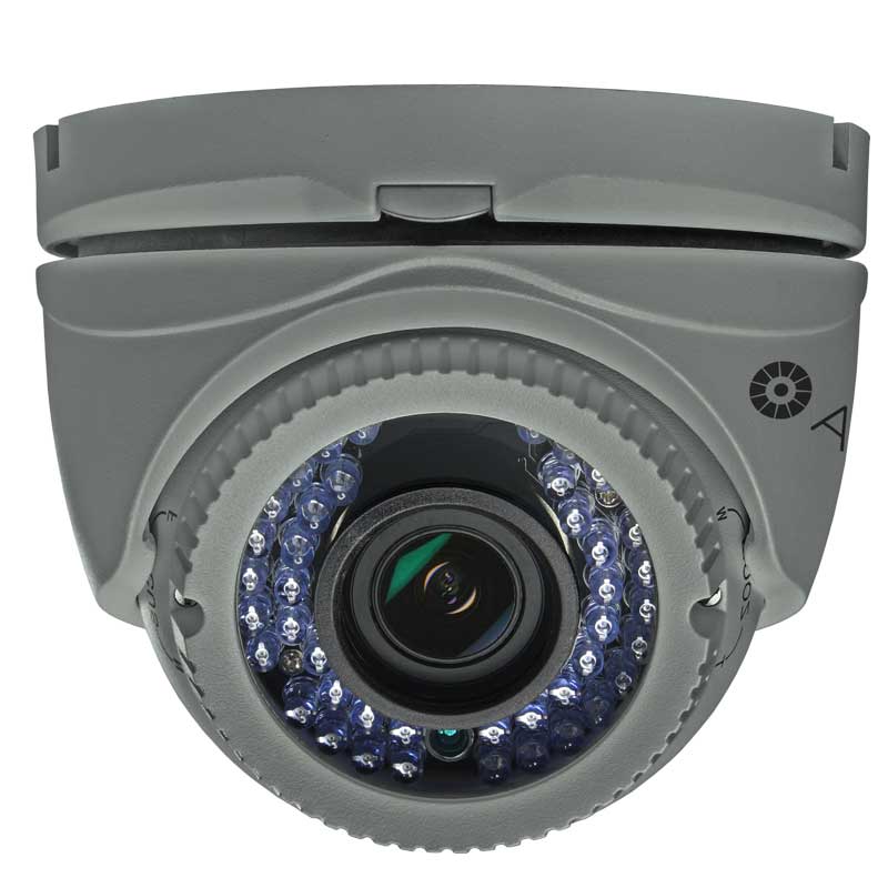 Alibi 700 TVL 960H Day/Night 130' IR Varifocal Outdoor Turret Dome Camera - Gray